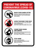 Prevent the Spread of Coronavirus (Covid-19 Rules) Portrait - Wall Sign