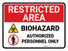 Restricted Area: Biohazard with Icon Landscape - Wall Sign