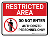 Restricted Area: Do Not Enter with Icon Landscape - Wall Sign Restricted Area: Do Not Enter with Icon Landscape - Wall Sign