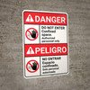 Danger: Do Not Enter Confined Space Authorized Only ANSI Bilingual Spanish - Wall Sign