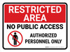 Restricted Area: No Public Access with Icon Landscape - Wall Sign