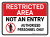 Restricted Area: Not An Entry with Icon Landscape - Wall Sign