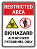Restricted Area: Biohazard with Icon Portrait - Wall Sign Restricted Area: Biohazard with Icon Portrait - Wall Sign