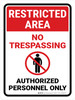 Restricted Area: No Trespassing with Icon Portrait - Wall Sign