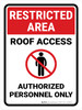 Restricted Area: Roof Access with Icon Portrait - Wall Sign