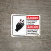 Danger: Do Not Put Hand Under Machinery Bilingual Spanish - Wall Sign