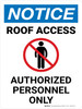 Notice: Roof Access Portrait - Wall Sign Notice: Roof Access Portrait - Wall Sign