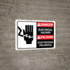 Danger: Electrical Hazard with Graphic ANSI Bilingual Spanish - Wall Sign
