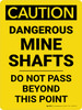 Caution: Dangerous Mine Shafts Portrait - Wall Sign