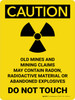 Caution: Mines And Mining Claim Portrait - Wall Sign