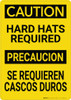 Caution: Hard Hats Required Bilingual Spanish - Wall Sign Caution: Hard Hats Required Bilingual Spanish - Wall Sign
