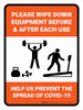 Please Wipe Down Equipment Help Us Portrait - Wall Sign Please Wipe Down Equipment Help Us Portrait - Wall Sign