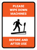 Please Wipe Down Machines Before and After Use Portrait - Wall Sign