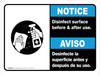 Notice: Disinfect Surface Before and After Use Bilingual Spanish Landscape - Wall Sign Notice: Disinfect Surface Before and After Use Bilingual Spanish Landscape - Wall Sign