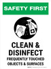 Safety First: Clean And Disinfect Frequently Touched Portrait - Wall Sign Safety First: Clean And Disinfect Frequently Touched Portrait - Wall Sign