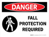 Danger: Fall Protection Required Landscape - Wall Sign