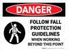 Danger: Follow Fall Protection Guidelines Landscape - Wall Sign Danger: Follow Fall Protection Guidelines Landscape - Wall Sign