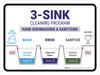 3 Sink Cleaning Program Landscape - Wall Sign