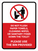 Do not flush paper towels Portrait - Wall Sign