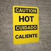Caution: Hot Vertical Bilingual Spanish - Wall Sign