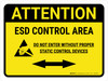 Attention: ESD Control Area Bidirectional Arrow Landscape - Wall Sign