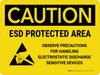 Caution: ESD Protected Area Landscape - Wall Sign Caution: ESD Protected Area Landscape - Wall Sign
