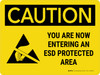 Caution: You Are Now Entering an ESD Protected Area Landscape - Wall Sign