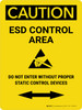 Caution: ESD Control Area Bidirectional Arrow Portrait - Wall Sign