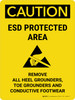 Caution: ESD Protected Area - Remove All Heel Grounders Portrait - Wall Sign