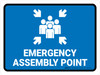 Emergency Assembly Point Blue Landscape - Wall Sign