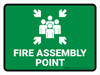 Fire Assembly Point Green Landscape - Wall Sign