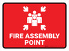Fire Assembly Point RED Landscape - Wall Sign Fire Assembly Point RED Landscape - Wall Sign