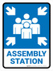 Assembly Station Blue Portrait - Wall Sign Assembly Station Blue Portrait - Wall Sign