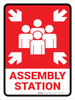 Assembly Station RED Portrait - Wall Sign