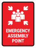 Emergency Assembly Point RED Portrait - Wall Sign Emergency Assembly Point RED Portrait - Wall Sign