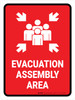 Evacuation Assembly Area RED Portrait - Wall Sign Evacuation Assembly Area RED Portrait - Wall Sign