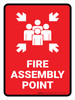 Fire Assembly Point RED Portrait - Wall Sign Fire Assembly Point RED Portrait - Wall Sign