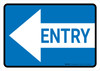 Entry Left Arrow Blue Landscape - Wall Sign