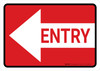 Entry Left Arrow Red Landscape - Wall Sign Entry Left Arrow Red Landscape - Wall Sign