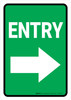 Entry Right Arrow Green Portrait - Wall Sign Entry Right Arrow Green Portrait - Wall Sign