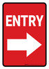 Entry Right Arrow Red Portrait - Wall Sign Entry Right Arrow Red Portrait - Wall Sign