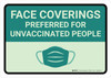 Face Coverings Preferred For Unvaccinated People Landscape - Wall Sign
