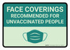 Face Coverings Recommended For Unvaccinated People Landscape - Wall Sign Face Coverings Recommended For Unvaccinated People Landscape - Wall Sign