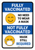 Not Fully Vaccinated Mask Still Required Portrait - Wall Sign Not Fully Vaccinated Mask Still Required Portrait - Wall Sign