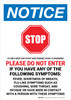 Notice: STOP - To Help Keep Our Staff Safe Portrait - Wall Sign