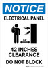 Notice: Electrical Panel 42 in Clearance Do Not Block Portrait - Wall Sign Notice: Electrical Panel 42 in Clearance Do Not Block Portrait - Wall Sign
