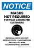Notice: Masks Not Required For Fully Portrait - Wall Sign