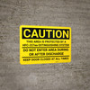 Caution: Area Protected by a HFC-227ea Extinguisher System - Wall Sign Caution: Area Protected by a HFC-227ea Extinguisher System - Wall Sign