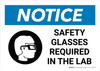 Notice: Safety Glasses Required In Lab with Icon Landscape - Wall Sign