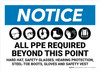 Notice: All PPE Required Beyond This Point with Icons Landscape - Wall Sign